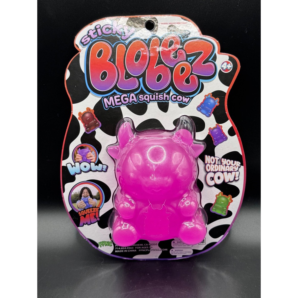 Sticky Blobbeez Mega Squish Cow Purple Translucent Fidget Toy Squishy NIP